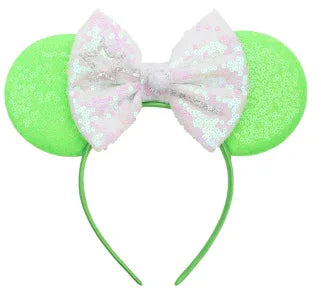 Silver Sequin Mouse Ears Headband – Girls' Bow Hairband