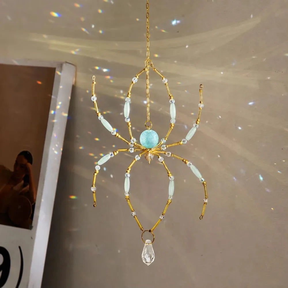 Pink Crystal Spider Sun Catcher – Window Rainbow Prism