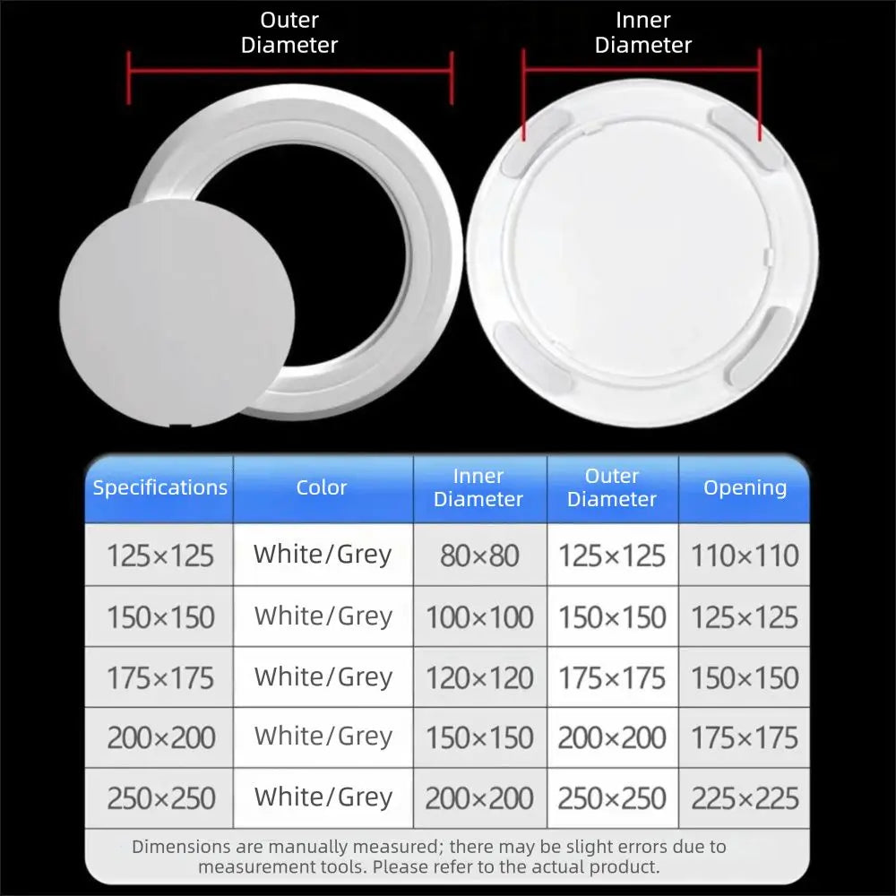 Round PVC Access Panel – Self-Adhesive Hinged Wall Hatch