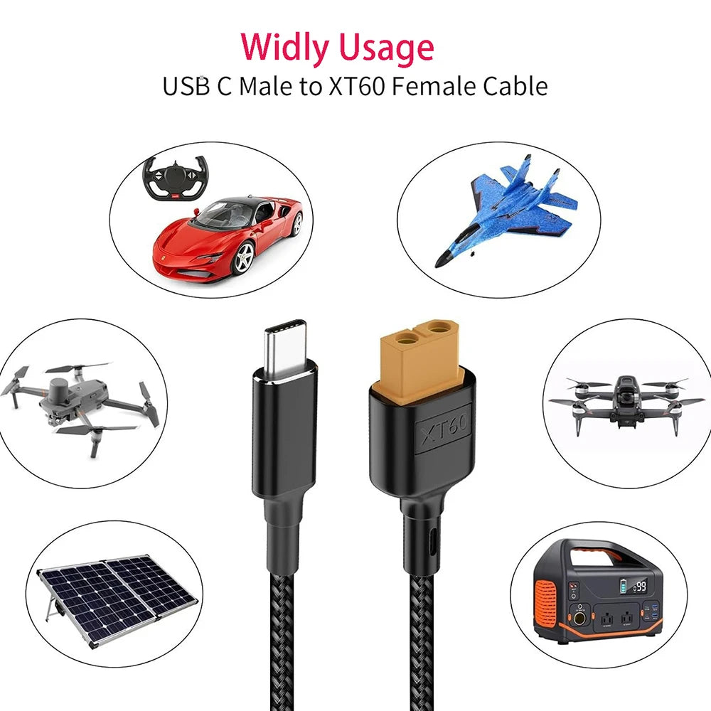 USB-C to XT60 Power Adapter | Solar, RC & Energy Storage