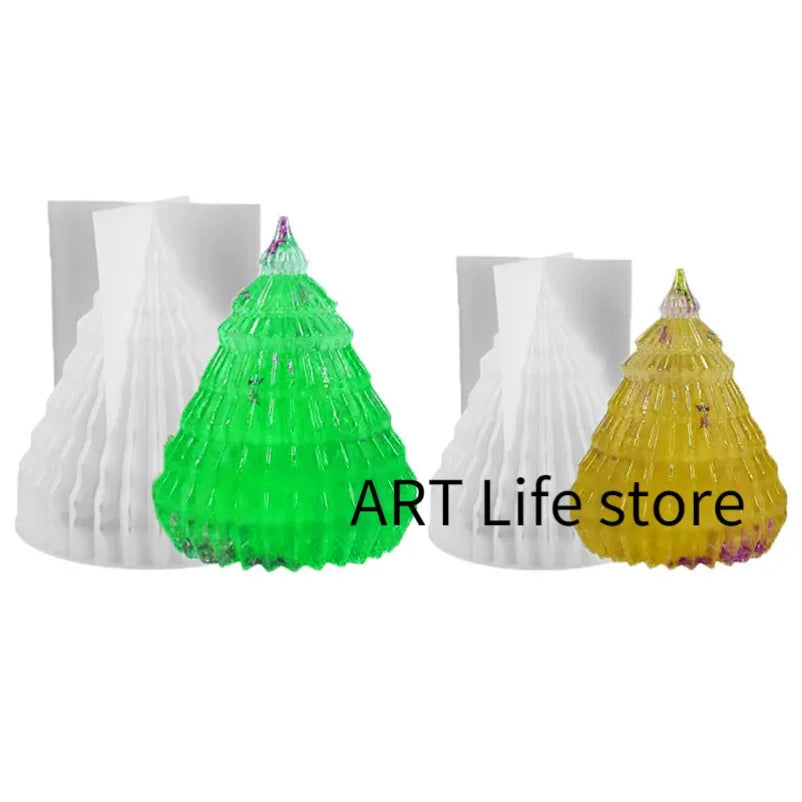 3D Christmas Tree Silicone Mold – Candle, Soap & Resin DIY