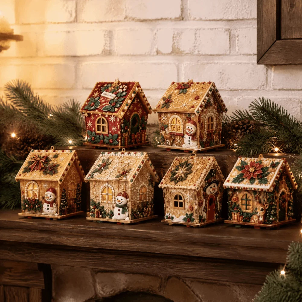 3D Wooden House DIY Pearl Bead Art Kit – Holiday Home Decor