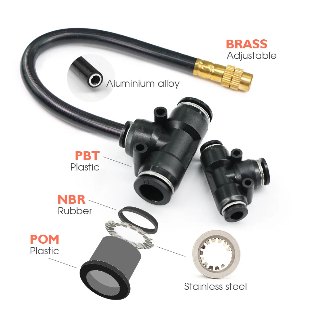 Flexible Misting Nozzle Set – Brass Atomization Spray 20/30/50cm