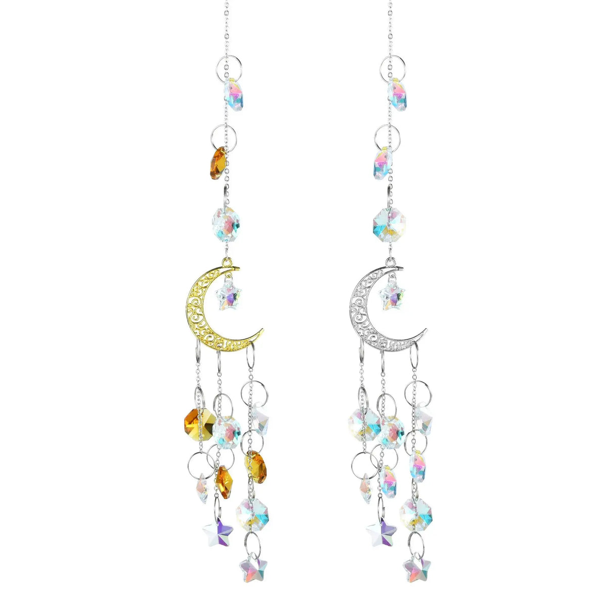 Crystal Moon Pentagram Suncatcher Pendant | Window & Garden Decor