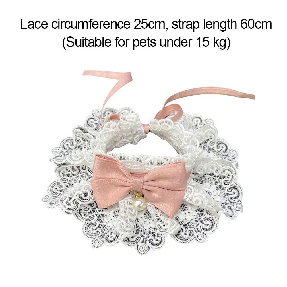 Pet Lace Bowknot Scarf – Cat & Dog Neckerchief Collar Bib