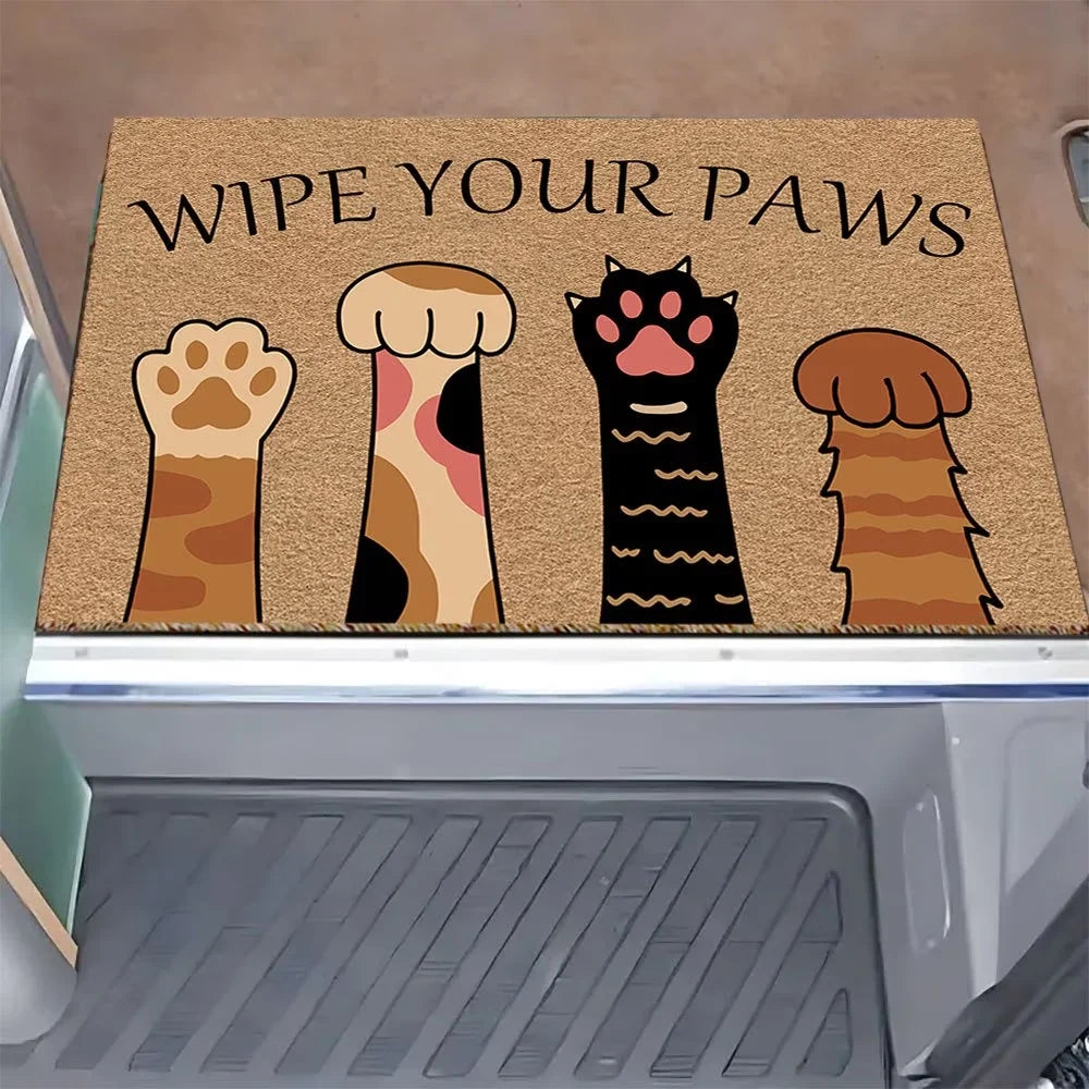 Wipe Your Paws Doormat – Funny Pet Welcome Mat Indoor/Out