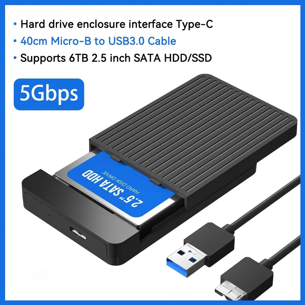 2.5" SATA to USB 3.1/3.0 HDD SSD External Enclosure – 6Gbps