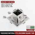 Stainless Steel Square Tube Connector – Rustproof Flange Base