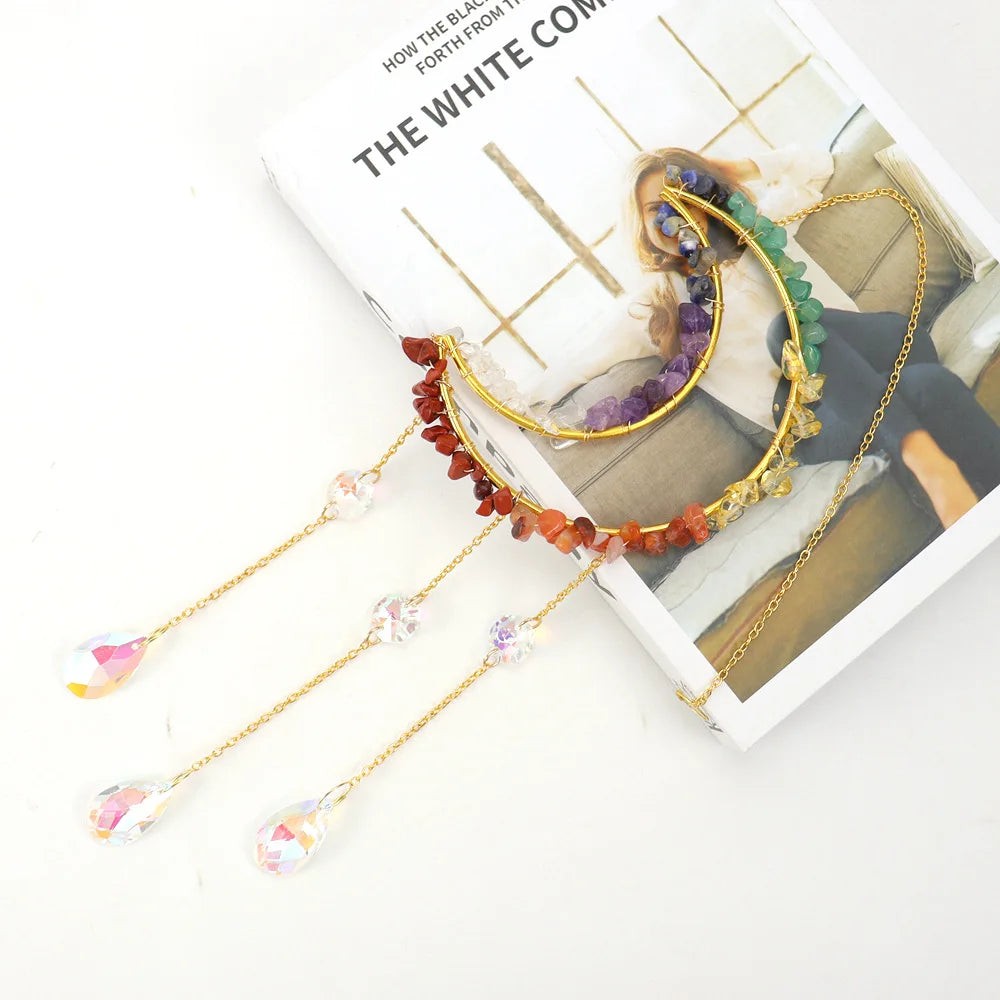 Moon Crystal Suncatcher – Rainbow Hanging Window Decor