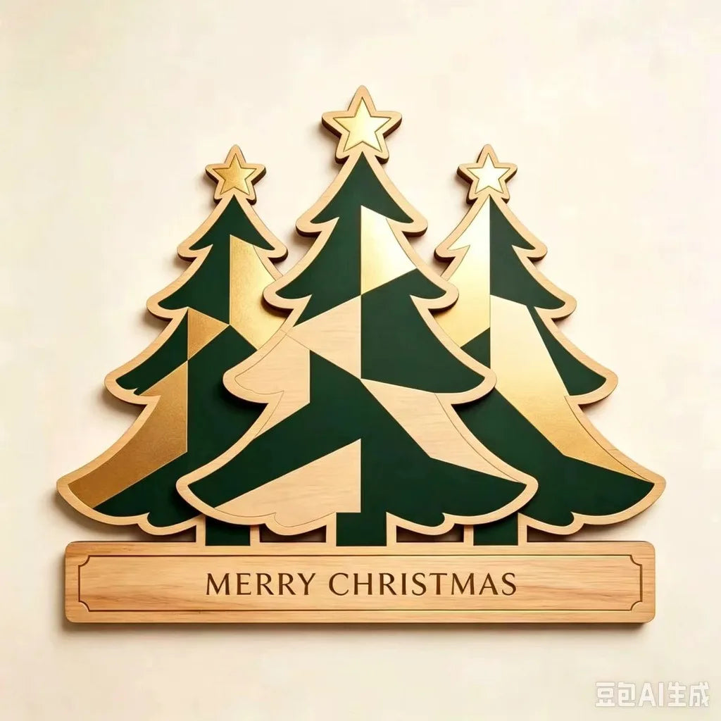 Wooden Christmas Tree Hanging Ornament | Holiday Wall Décor