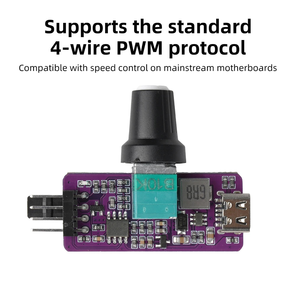 4-Pin PWM Fan Controller USB-C to 12V DIY Module | Gaqqee
