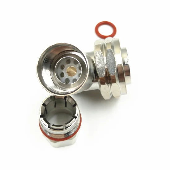 DIN 7/16 Male Right Angle RF Connector | 1/2" Corrugated Cable
