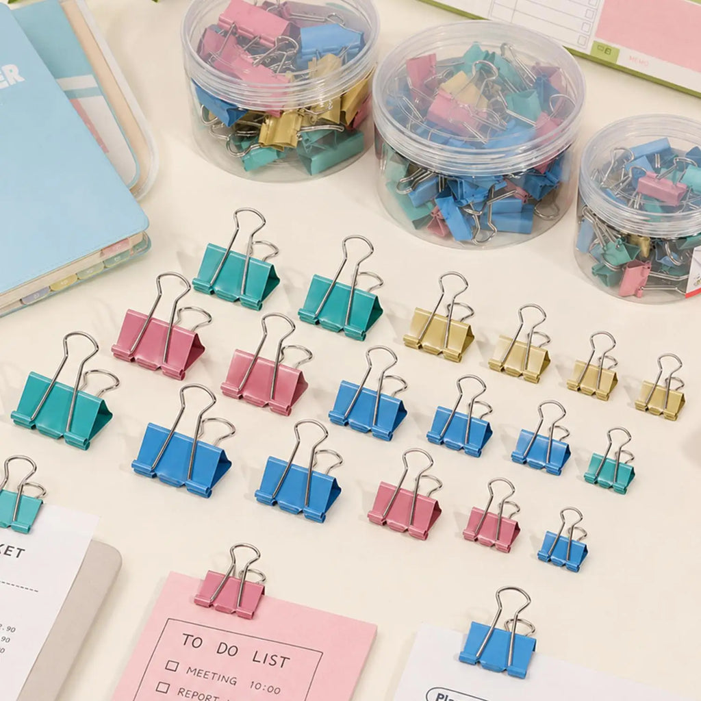 Colored Metal Binder Clips 19mm 25mm 32mm – Office & School