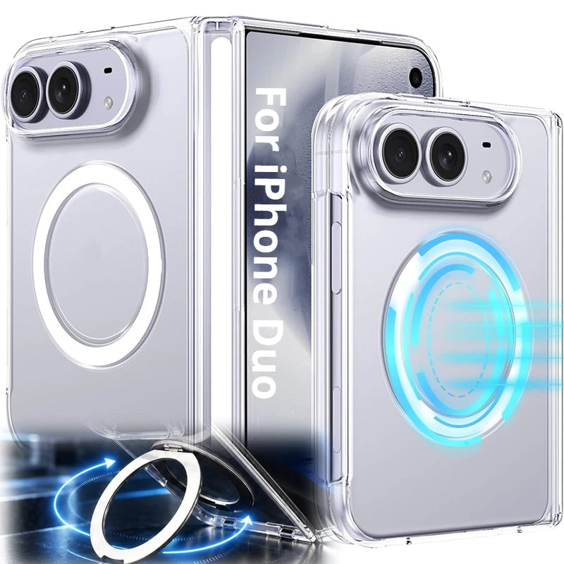 iPhone Duo Clear Magnetic Case with 360° Rotating Stand