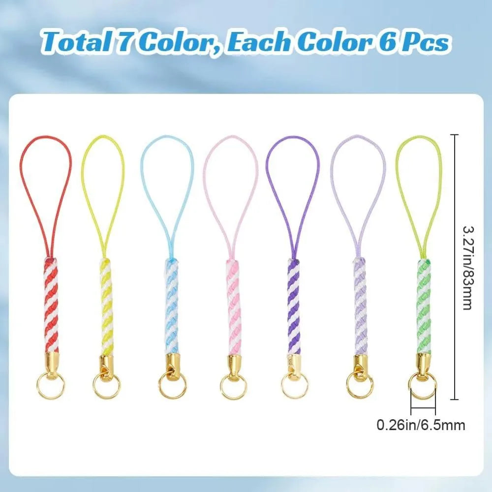 42-Pack Colorful Nylon Phone Wrist Strap Lanyards – 7 Colors