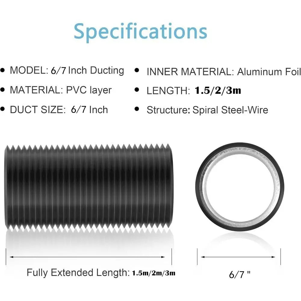 Flexible Dryer Vent Hose 6/7 Inch – 3-Layer Aluminum Ducting