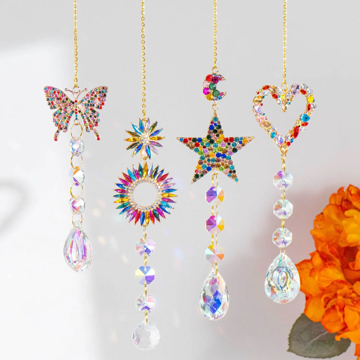 K9 Crystal Sun Catcher Pendant | Rainbow Prism Garden Decor
