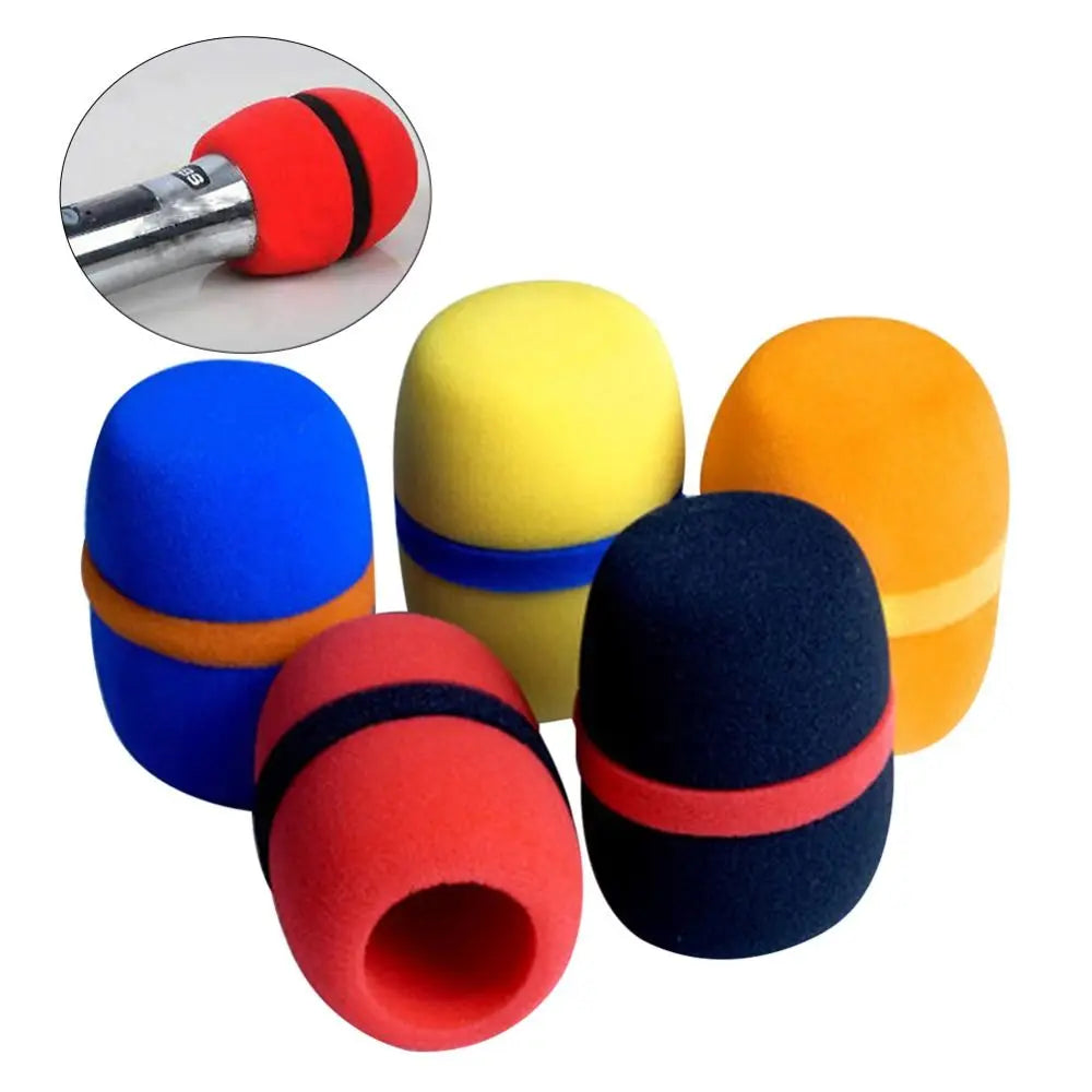5-Pack Foam Mic Windscreen Covers – Studio, Karaoke & DJ