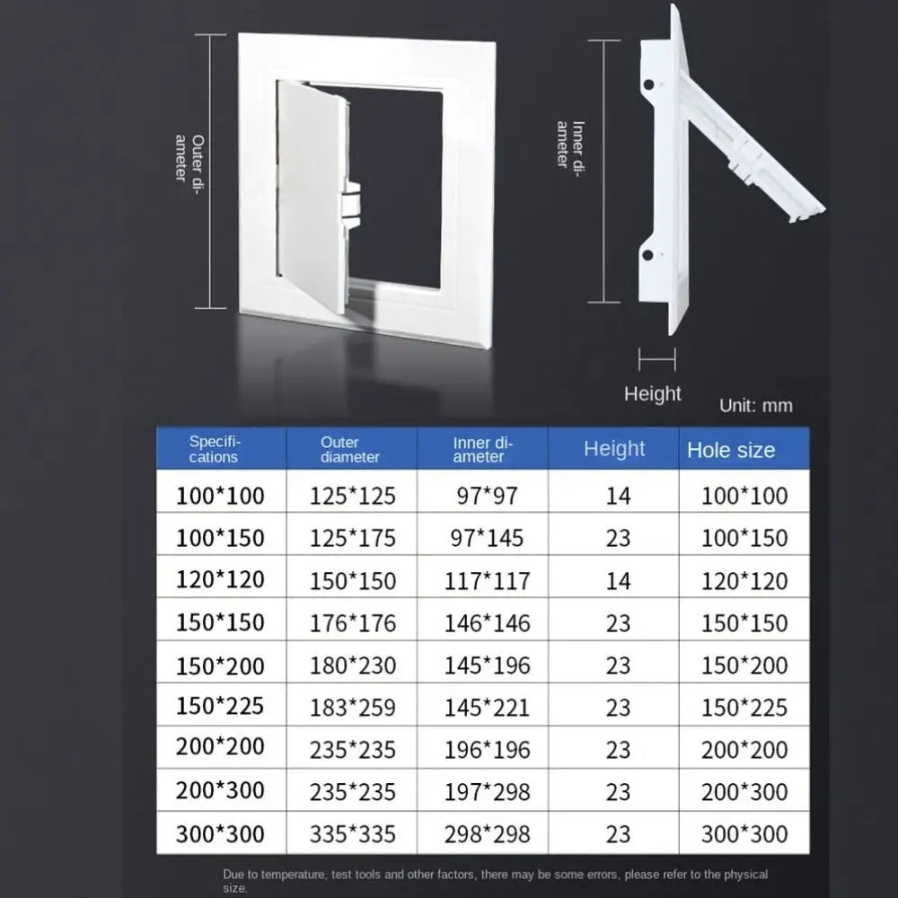 White ABS Hinged Access Panel Hatch – Wall & Ceiling Sizes