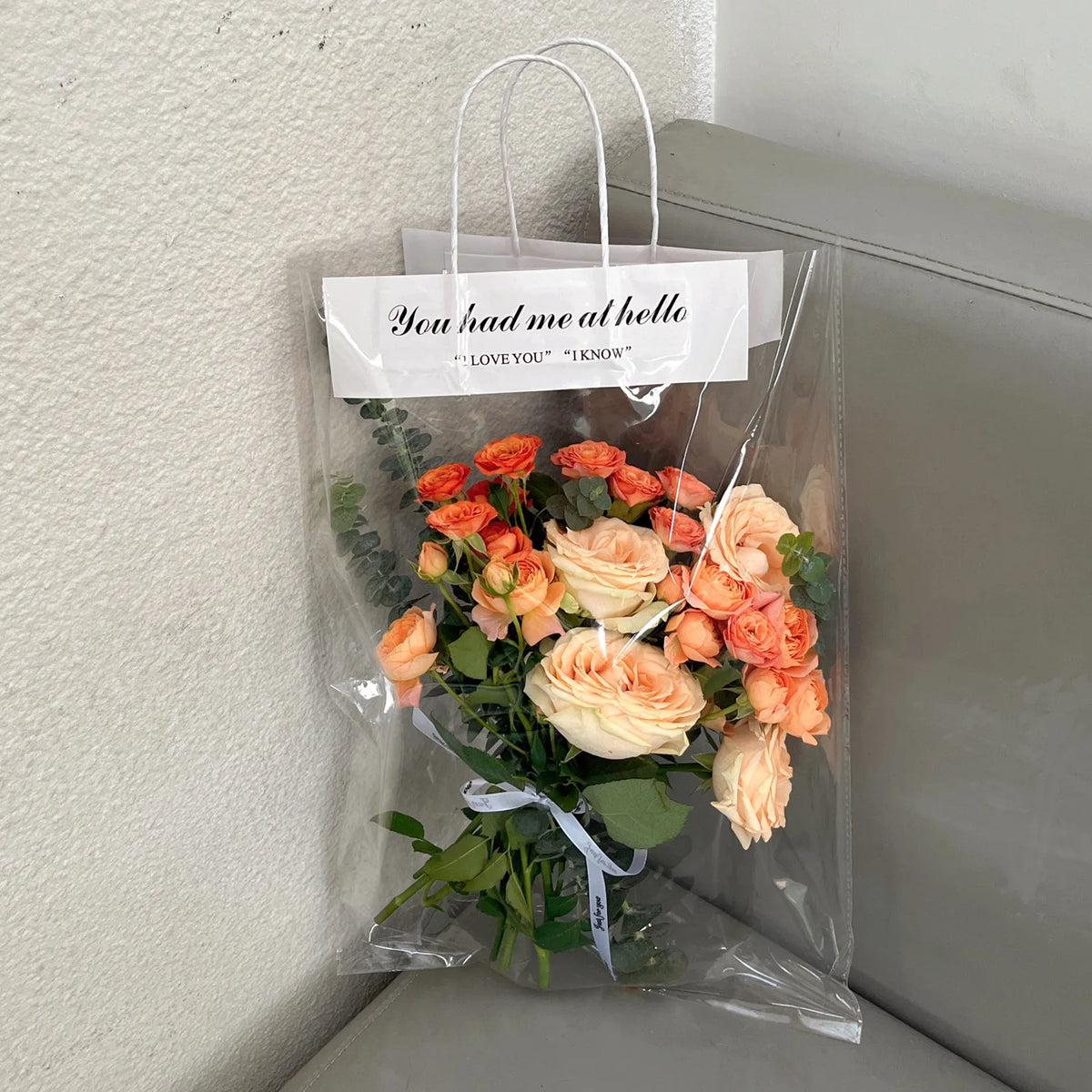 10-Pack Transparent Flower Bouquet Gift Bags | PVC Tote