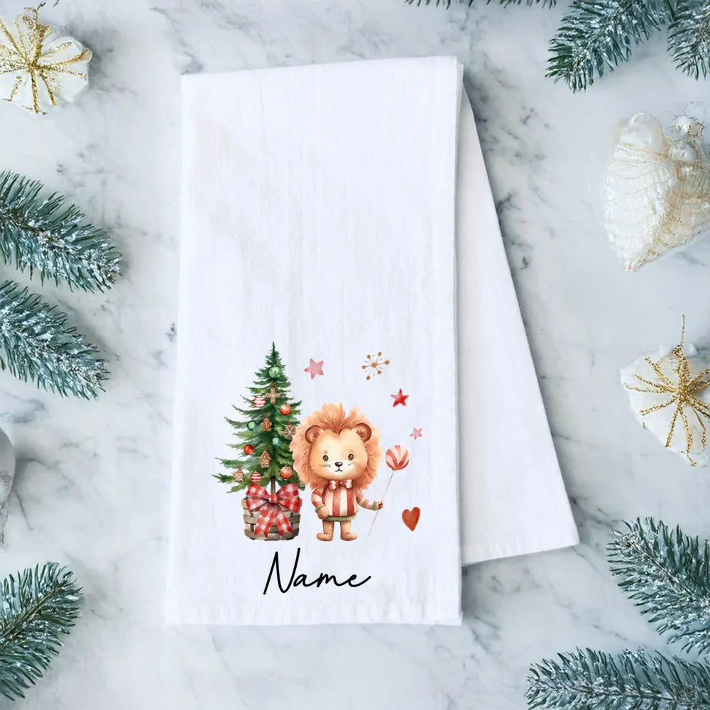 Personalized Christmas Tea Towel – Custom Holiday Kitchen Gift