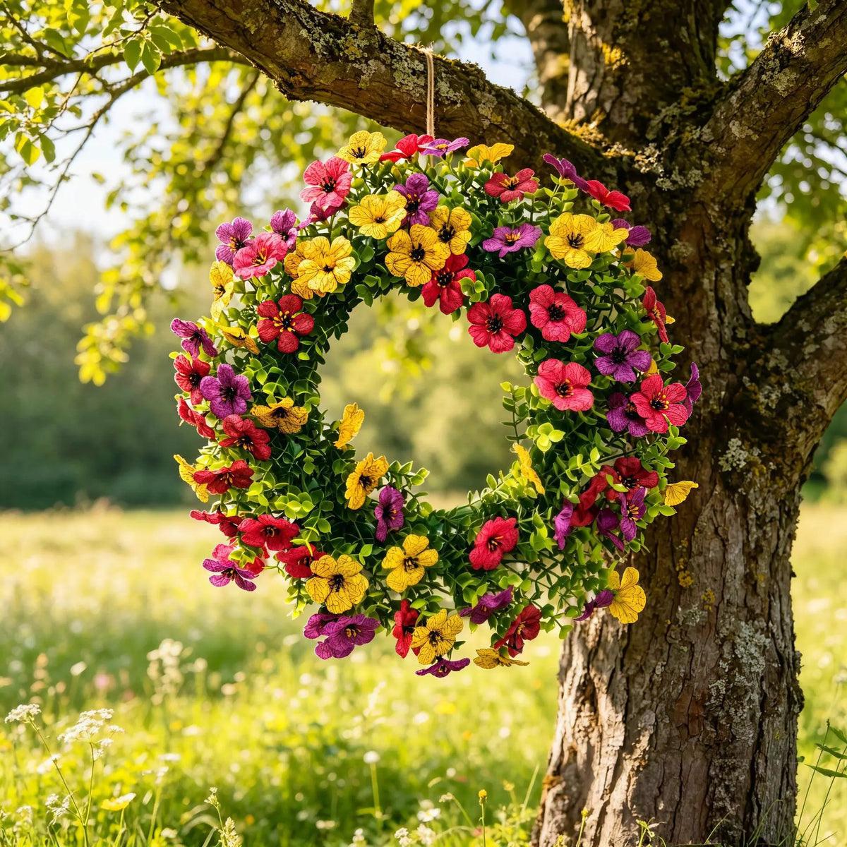 Violet Eucalyptus Wreath – Spring & Summer Door Decor