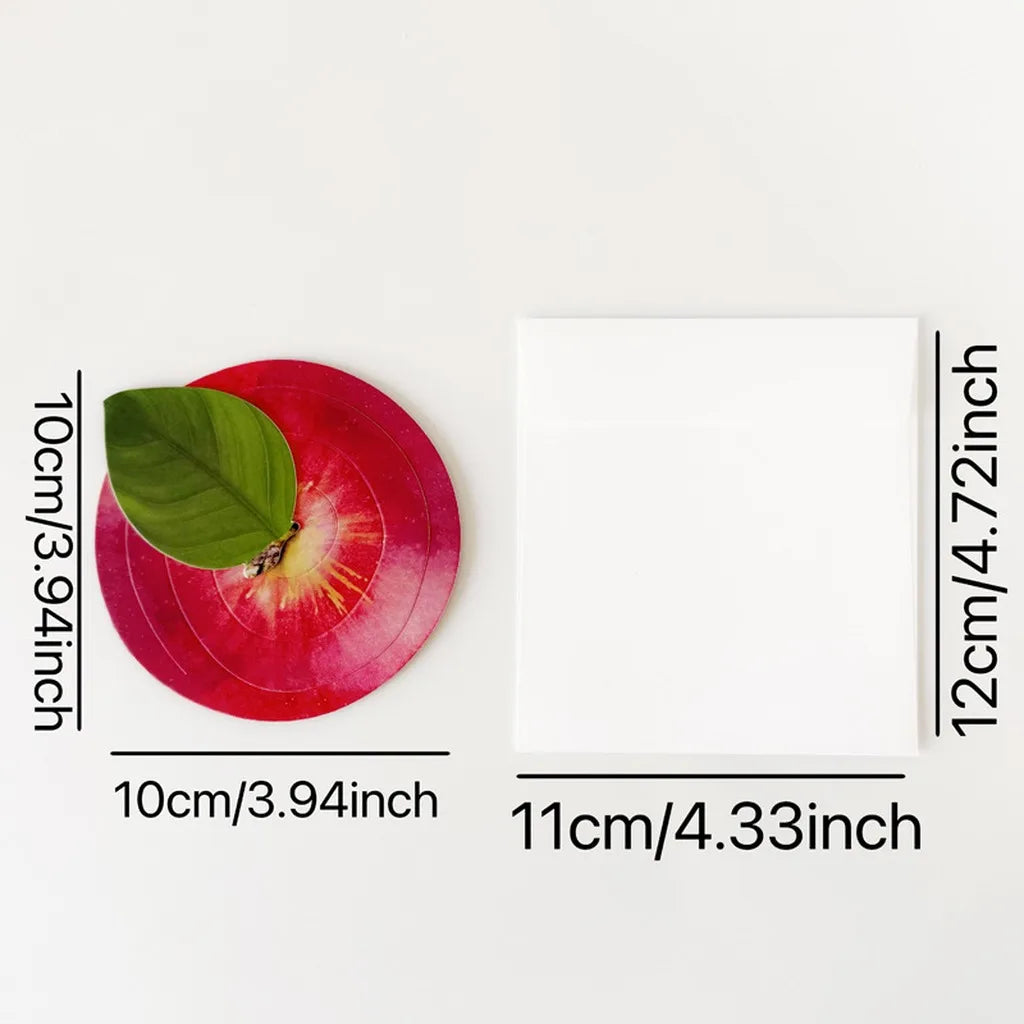 3D Foldable Fruit Greeting Card | Ink-Wash Art with Envelope