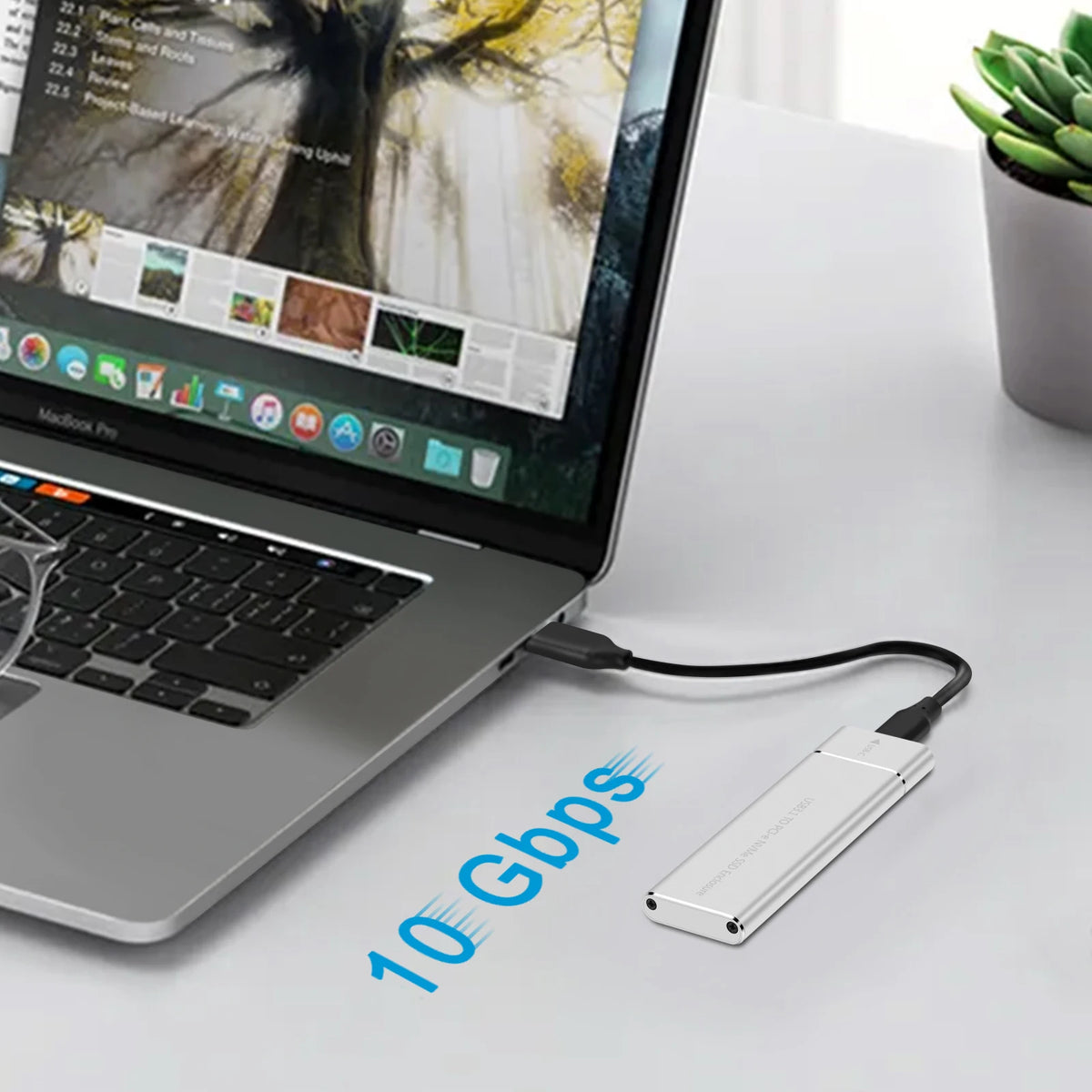 M.2 NVMe SSD Enclosure 2230–2280 USB-C 10Gbps Aluminum Case