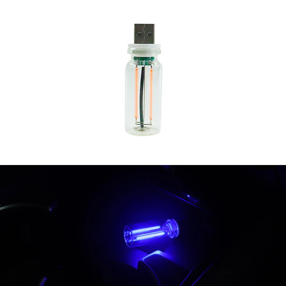 USB LED Flame Candle Ambient Light – Car & Home Décor