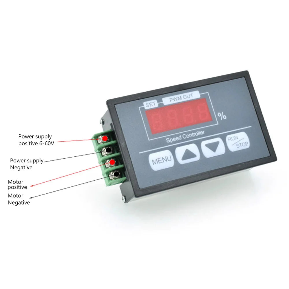 DC 6-60V 30A PWM Motor Speed Controller | Soft Start/Stop