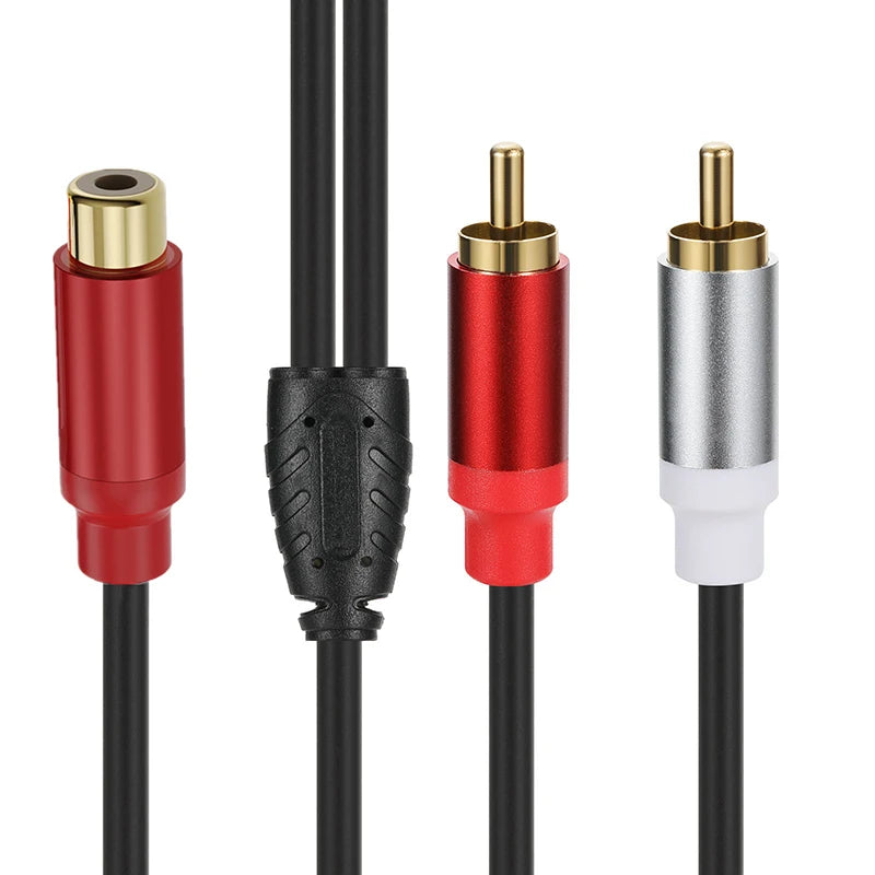 RCA Splitter 1 in 2 Out Male to Female Audio Adapter
