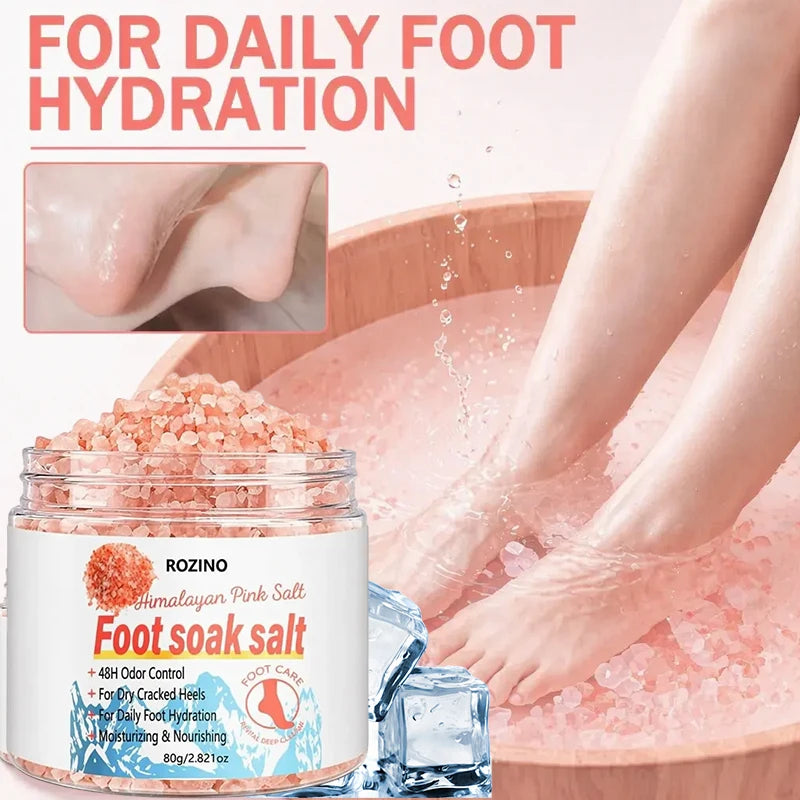 ROZINO Himalayan Pink Salt Foot Soak – 48-Hr Odor Control