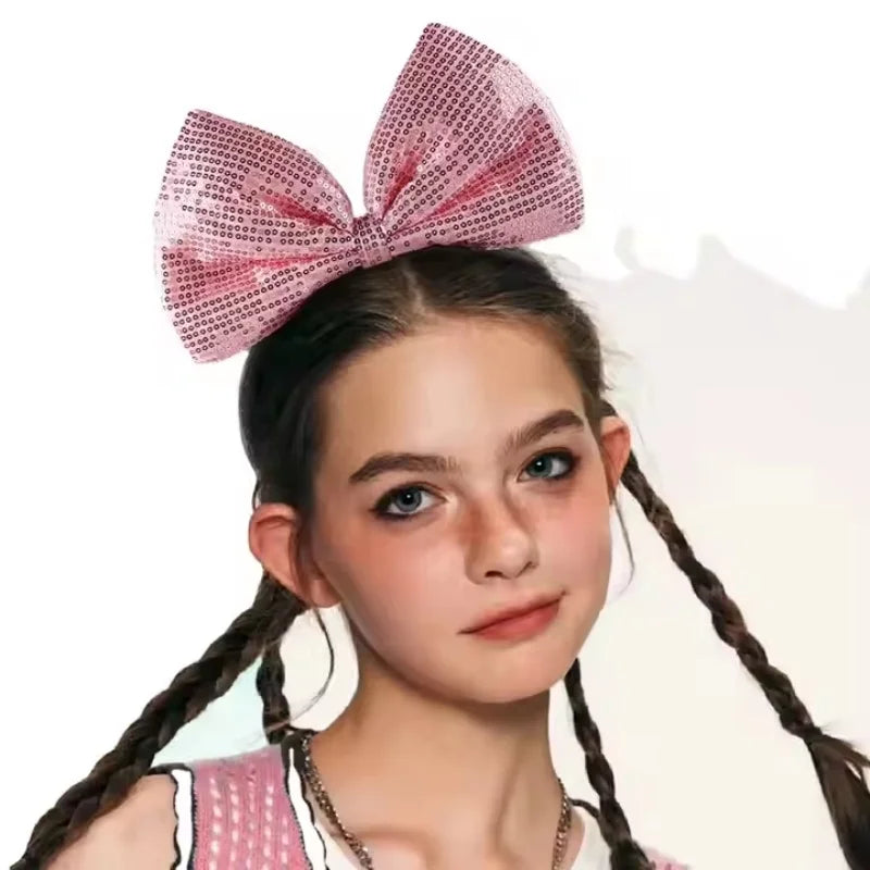 Sequin Bow Christmas Headband | Oversized 3D Hair Accessory