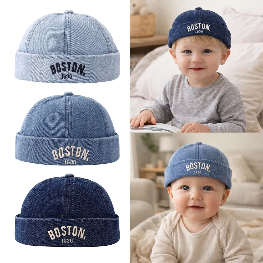 Letter Embroidered Baby Bucket Hat – Adjustable Cotton Cap