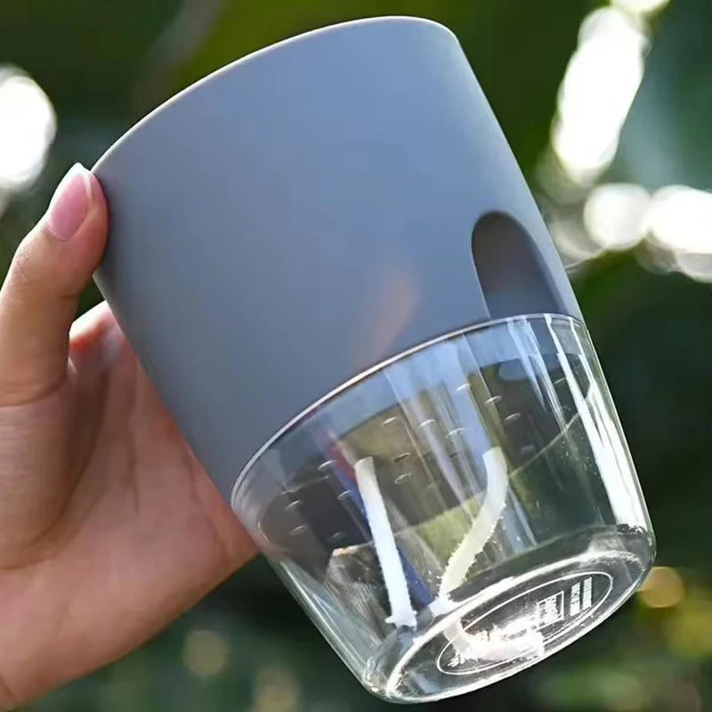 Self-Watering Plant Pot with Drainage – Double-Layer Wicking