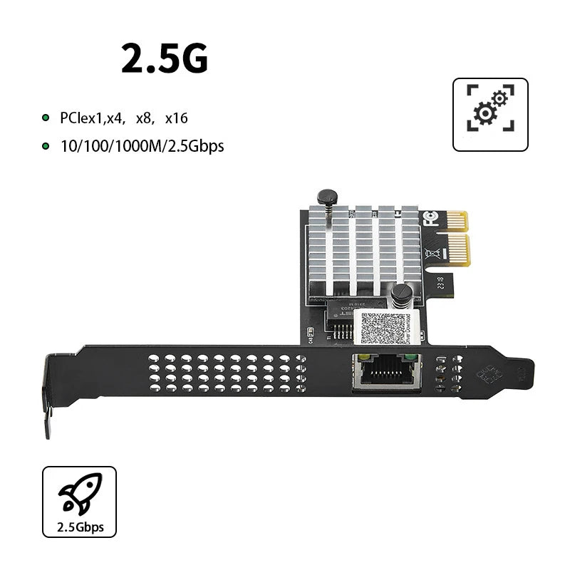2.5G PCIe Network Card RTL8125 RJ45 Ethernet Adapter