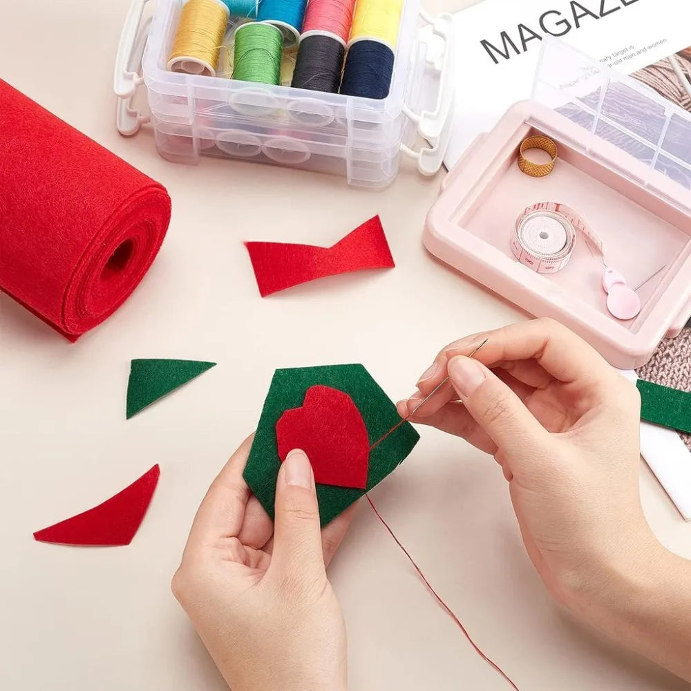 Red Nonwoven Felt Fabric Roll 10FT x 15.75" | DIY Craft Sewing