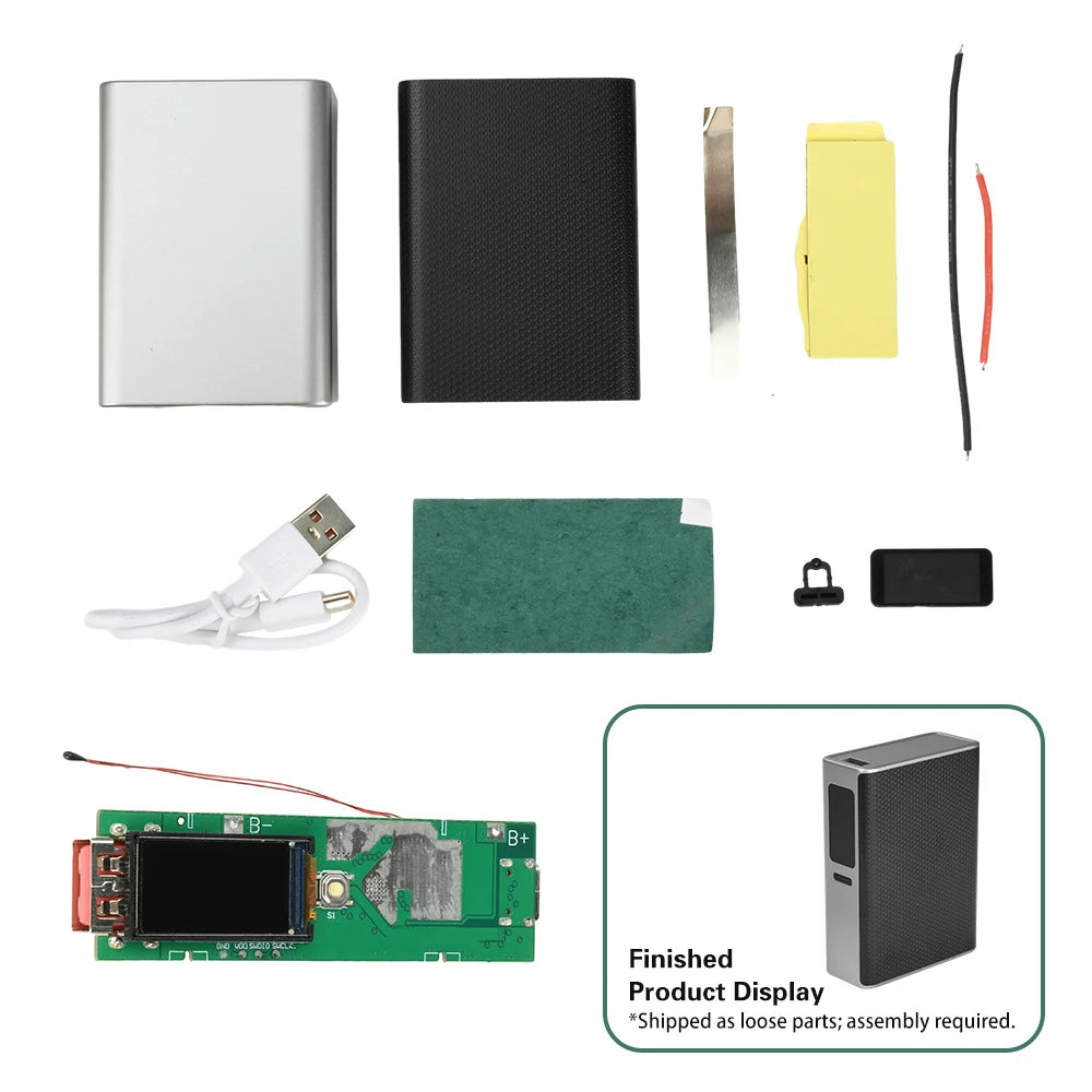 22.5W DIY Power Bank Kit – TFT Display, Type-C & USB Output