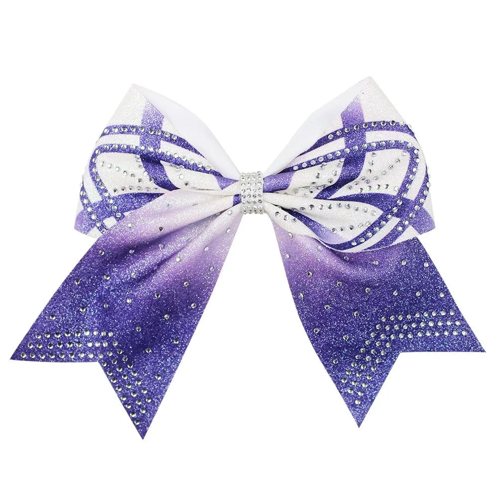 12-Pack Rhinestone Diamond Cheer Bows – Bulk Wholesale Glitter