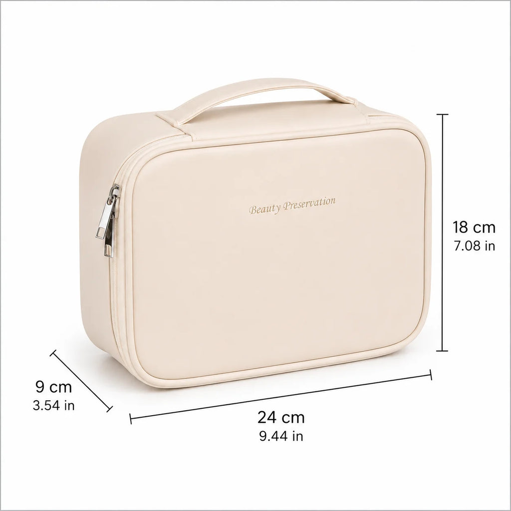 Large Capacity Travel Makeup Bag with Detachable Brush Panel