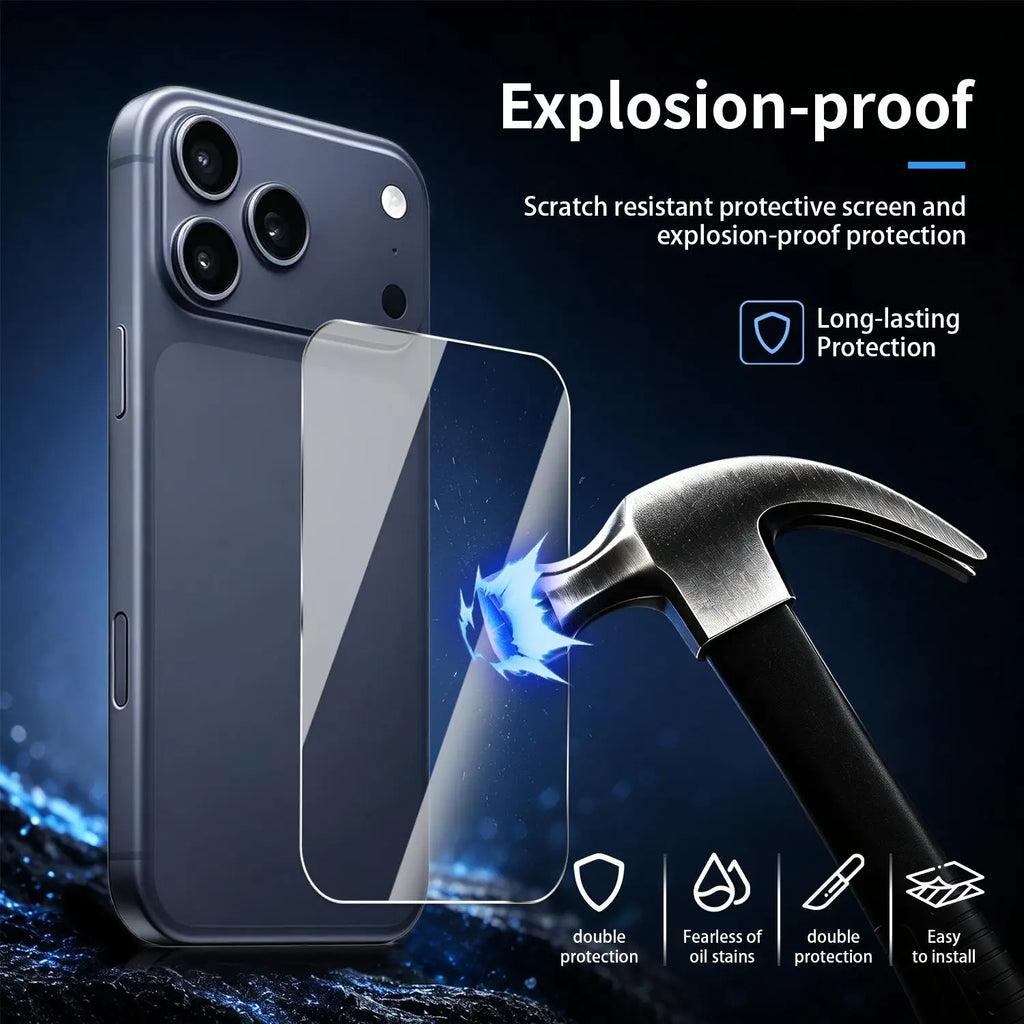 iPhone 18 Pro/Pro Max HD Tempered Glass Back Protector