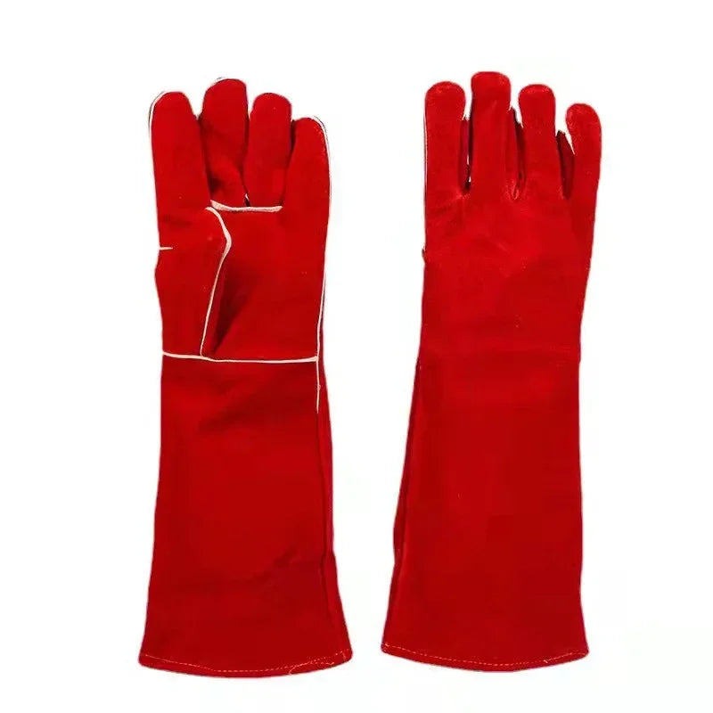 Leather Forge Welding Gloves – Heat Resistant BBQ & Oven Mitts