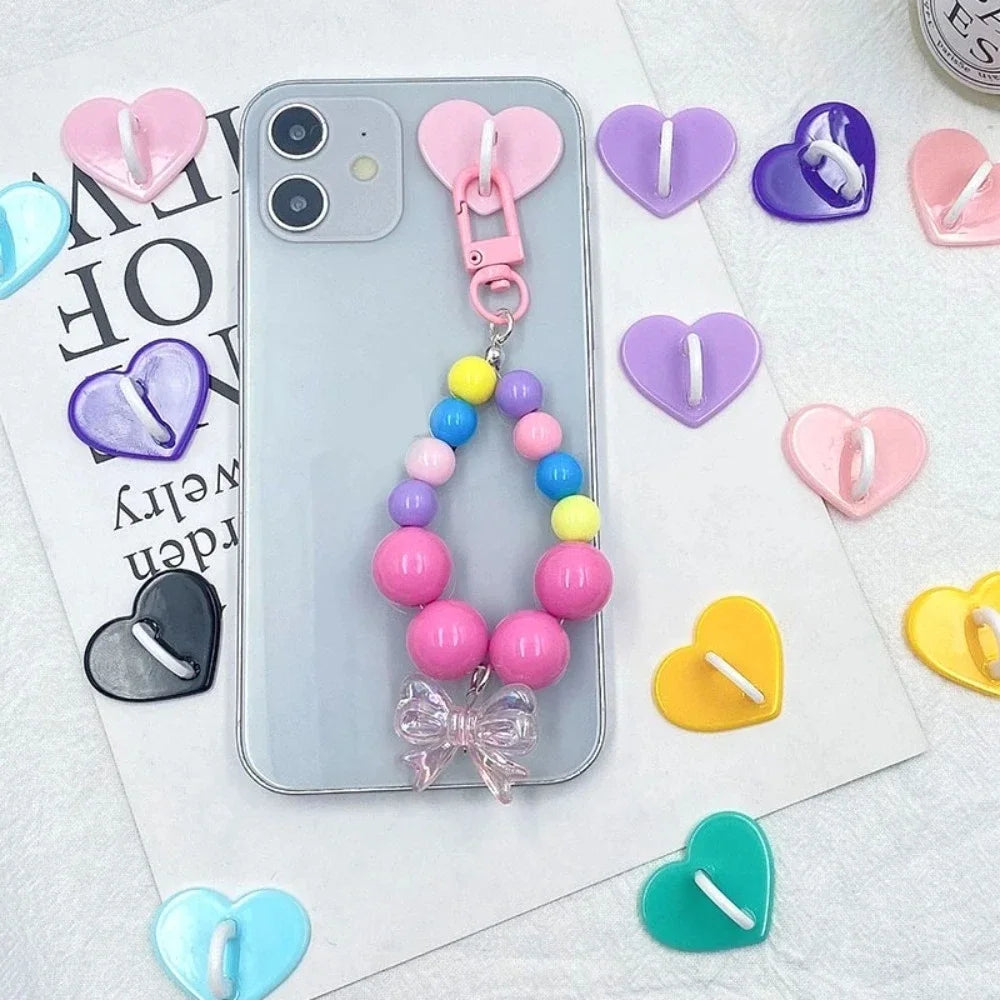 Self-Adhesive Metal Heart Phone Ring Stand & Hook Charm