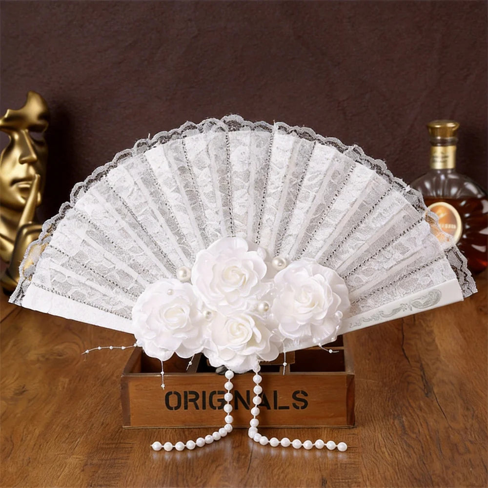 Snow White Feather Foldable Fan – Bridal Wedding Decoration