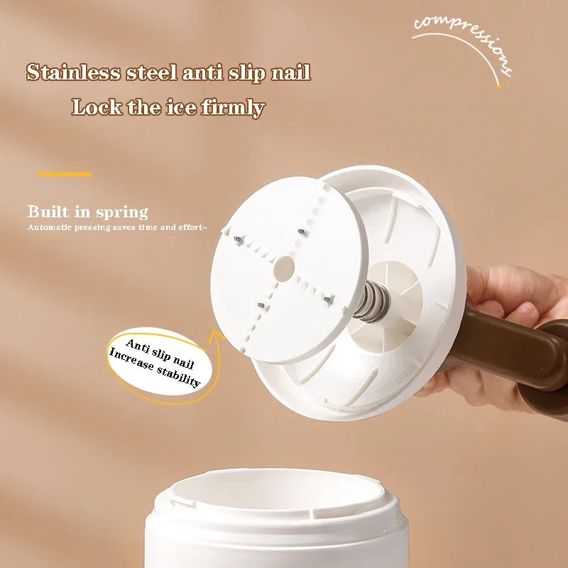 Manual Shaved Ice Machine – Hand Crank Ice Crusher with Molds