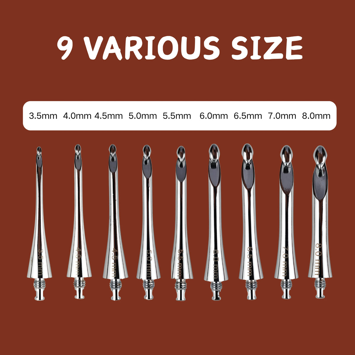 Interchangeable Aluminum Crochet Hook Set 3.5mm–8.0mm Ergonomic