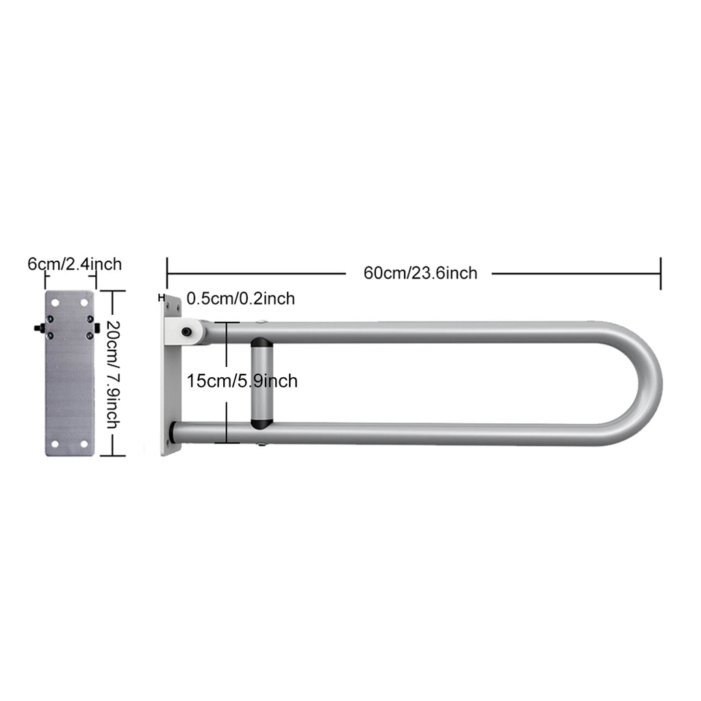 Aluminum Alloy Folding Grab Bar – Bathroom Safety Handrail