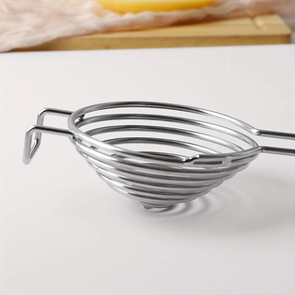 Stainless Steel Egg Separator – Long Handle Yolk White Divider