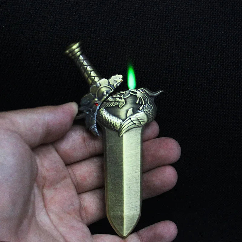 Windproof Butane Gas Lighter – Mirror Metal Body Red Flame