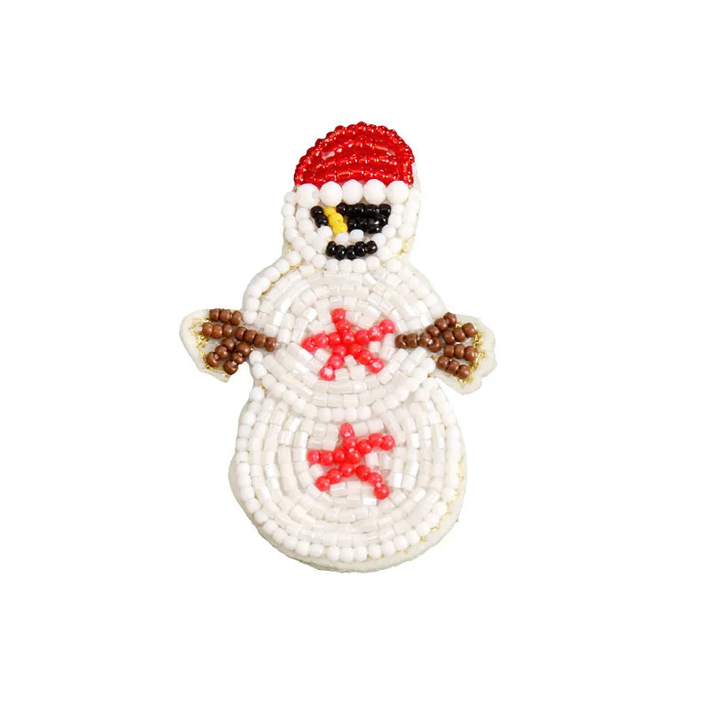 Handmade Beaded Christmas Patch – DIY Cloth Appliqué Sticker